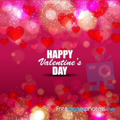 Happy Valentines Day And Colorful Background Design Stock Image