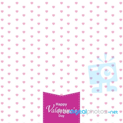 Happy Valentine's Day And Pink Heart On White Background. Valentine's Day Stock Image