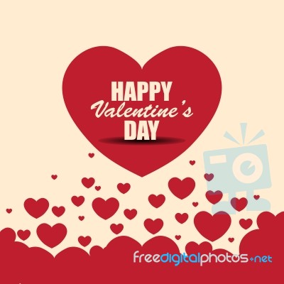 Happy Valentines Day And White Color Background Stock Image