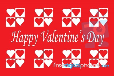 Happy Valentine's Day Greeting Card  Illustration Stock Image