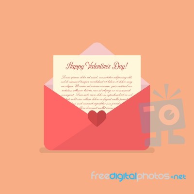 Happy Valentines Day Letter Stock Image