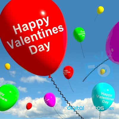 Happy Valentines Day On Balloons Stock Image