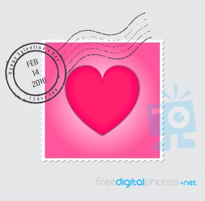 Happy Valentines Day Postage Stamp Stock Image