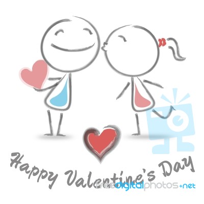 Happy Valentines Day Represents Find Love And Adoration Stock Image