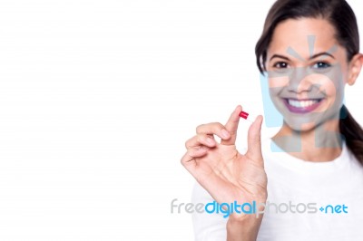 Happy Woman With A Tablet Stock Photo