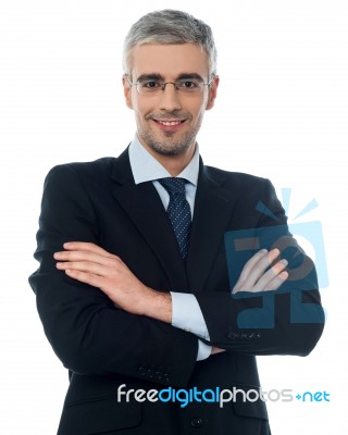 Happy Young Businessman Smiling Stock Photo