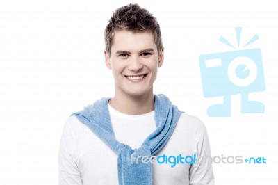 Happy Young Casual Guy Stock Photo