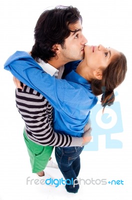 Happy Young Couple Hugging Each Other Stock Photo