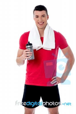 Happy Young Fitness Man Stock Photo