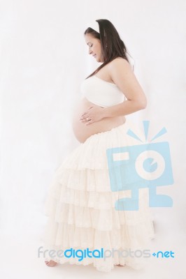 Happy Young Pregnant Woman Stock Photo