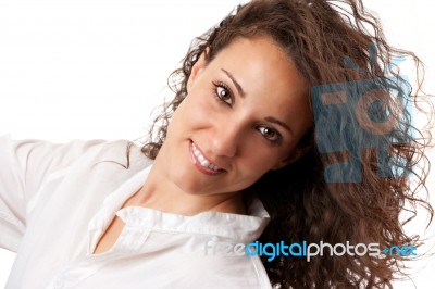 Happy Young Woman Stock Photo