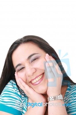 Happy Young Woman Smiling Stock Photo