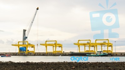 Harbor Crane Stock Photo