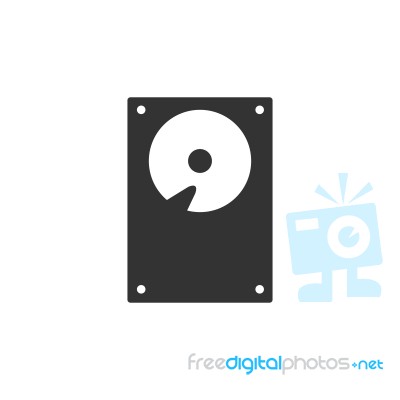 Hard Disk Symbol Icon  Illustration On White Backgr Stock Image