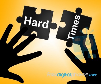 Hard Times Indicates Overcome Obstacles And Challenge Stock Image