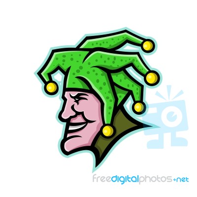 Harlequin Head Side Mascot Stock Image