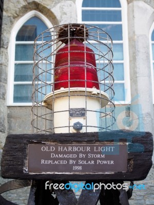 Hastings Old Harbour Light Damaged By Storm And Replaced In 1998… Stock Photo