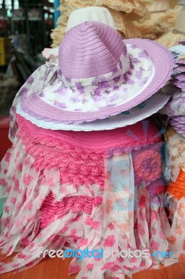 Hats Are Stacked Stock Photo