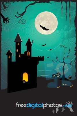 Haunted Halloween Castle Stock Image