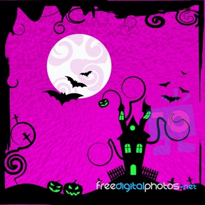 Haunted House Shows Trick Or Treat And Autumn Stock Image