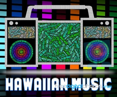 Hawaiian Music Means Sound Track And Acoustic Stock Image