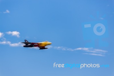 Hawker Hunter Miss Demeanour Aerial Display At Shoreham Airshow Stock Photo