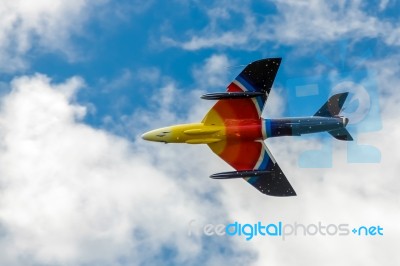 Hawker Hunter Miss Demeanour Aerial Display At Shoreham Airshow Stock Photo