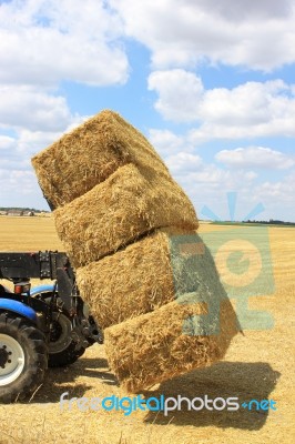 Haystack On Tractor Stock Photo