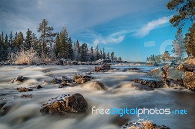 Hdr Eddited Landscape With Wild River Stock Photo