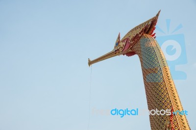 Head Of Swan From Suphannahong Boat, Wat Cha Lor Temple, Thailan… Stock Photo