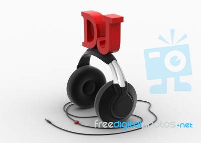 Headphone With Dj Stock Image