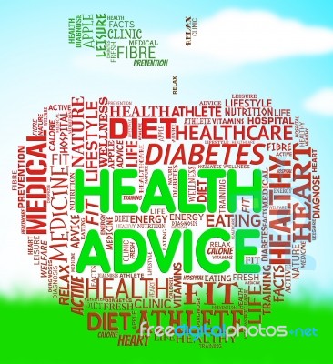 Health Advice Means Wellbeing Guidance And Advisory Stock Image