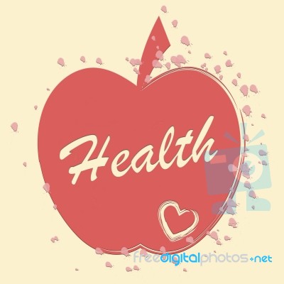 Health Apple Means Healthy Wellness And Care Stock Image