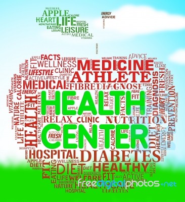 Health Center Means Preventive Medicine And Healthcare Stock Image