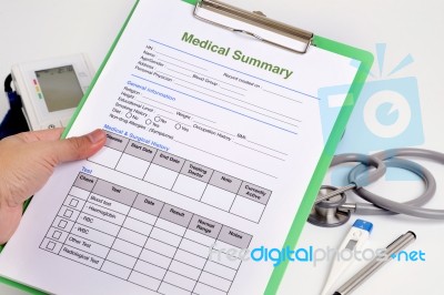 Health Form Stock Photo