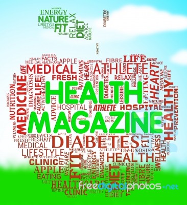 Health Magazine Means Healthcare And Wellness Media Stock Image