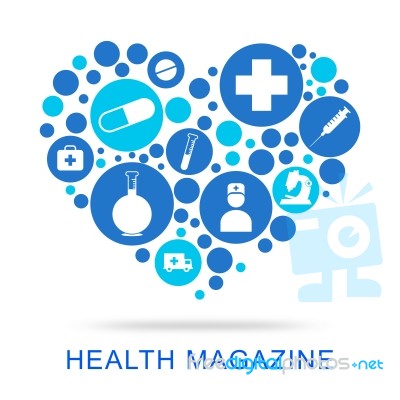 Health Magazine Means Media Healthcare And Well Stock Image