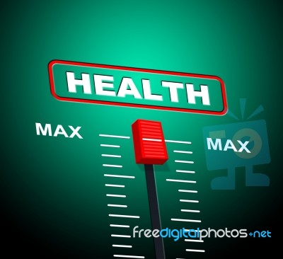 Health Max Represents Upper Limit And Ceiling Stock Image