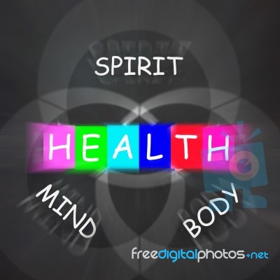 Health Of Spirit Mind And Body Displays Mindfulness Stock Image