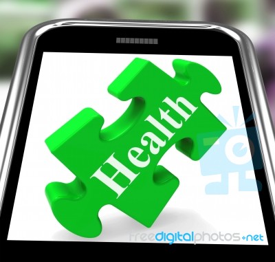 Health Smartphone Shows Wellness And Fitness On Web Stock Image