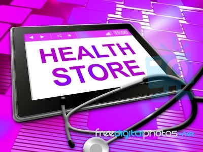 Health Store Indicates Preventive Medicine And Checkout Stock Image