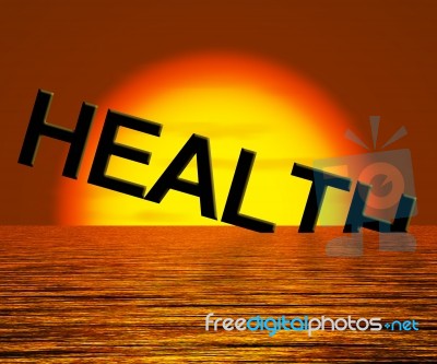 Health Word Sinking In Sea Stock Image