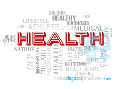 Health Words Represents Hospital Healthcare And Doctor Stock Image