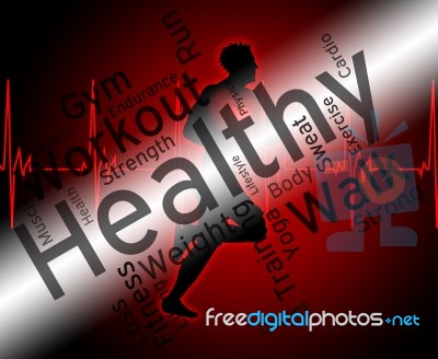 Health Words Shows Healthcare Text And Wellness Stock Image