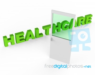 Healthcare Door Means Preventive Medicine And Doctors Stock Image