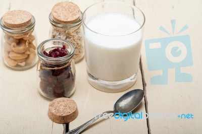 Healthy Breakfast Ingredients Stock Photo