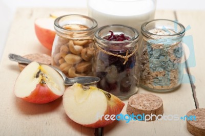 Healthy Breakfast Ingredients Stock Photo