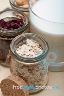 Healthy Breakfast Ingredients Stock Photo