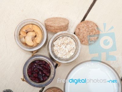 Healthy Breakfast Ingredients Stock Photo