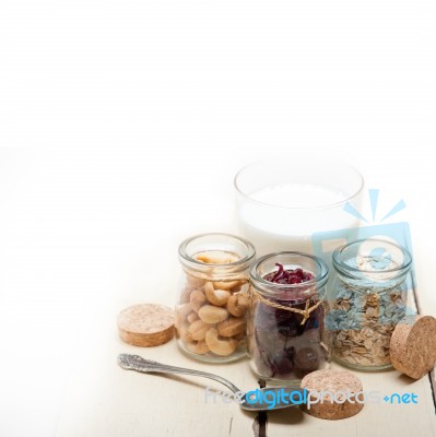 Healthy Breakfast Ingredients Stock Photo